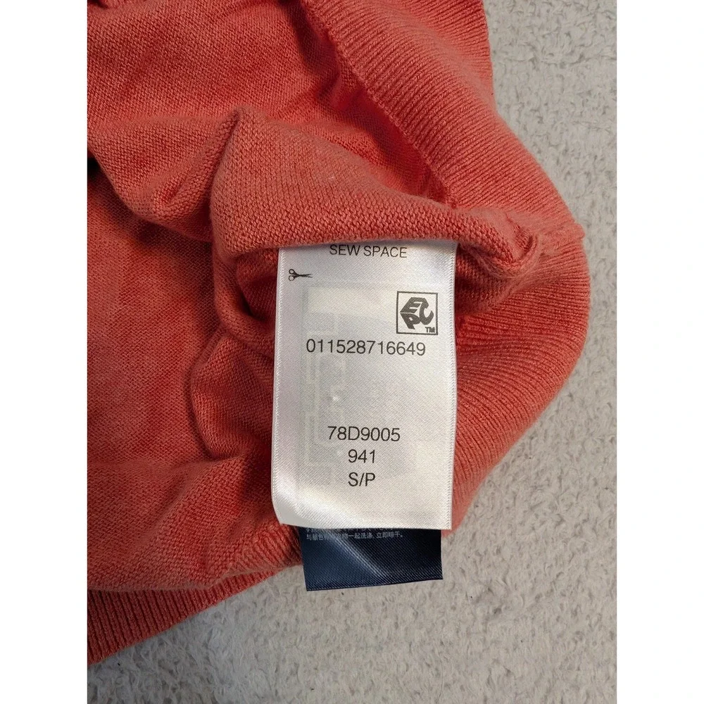 NEW Tommy Hilfiger‎ Pull Over Sweater 100% Premium Cotton V Neck Small Salmon